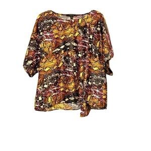 𝅺ANDREW Marc All Over Print Knot Front Over Sized Top Size Small New Snake Skin